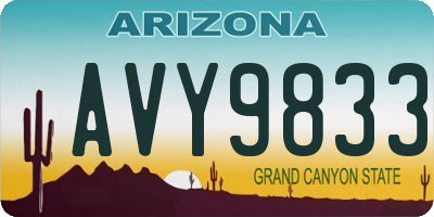 AZ license plate AVY9833