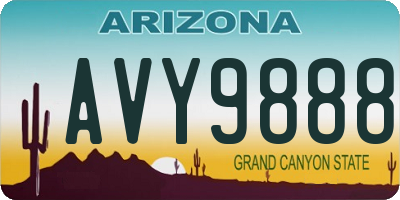 AZ license plate AVY9888