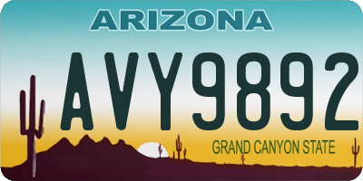AZ license plate AVY9892