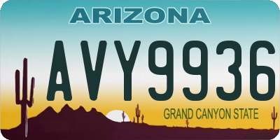 AZ license plate AVY9936