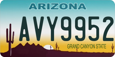 AZ license plate AVY9952