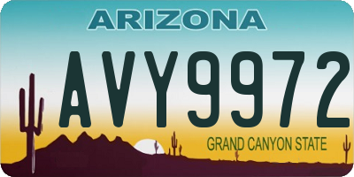 AZ license plate AVY9972