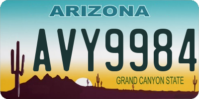 AZ license plate AVY9984