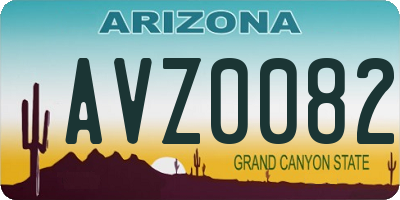 AZ license plate AVZ0082