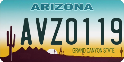 AZ license plate AVZ0119
