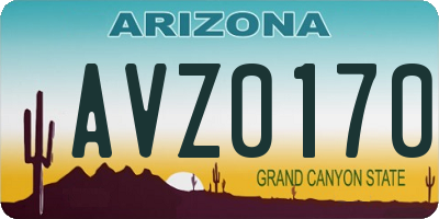 AZ license plate AVZ0170