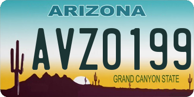 AZ license plate AVZ0199