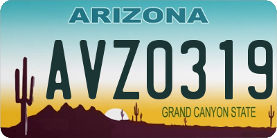 AZ license plate AVZ0319