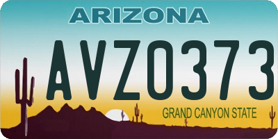 AZ license plate AVZ0373