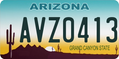 AZ license plate AVZ0413