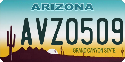 AZ license plate AVZ0509