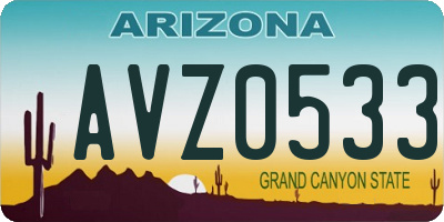 AZ license plate AVZ0533