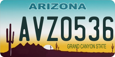 AZ license plate AVZ0536