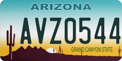 AZ license plate AVZ0544