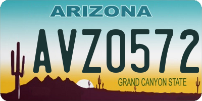 AZ license plate AVZ0572