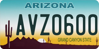 AZ license plate AVZ0600