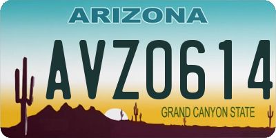 AZ license plate AVZ0614