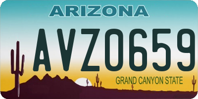 AZ license plate AVZ0659