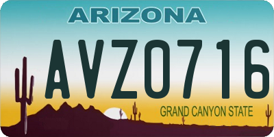 AZ license plate AVZ0716