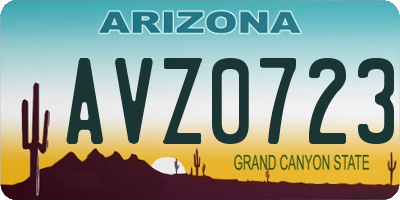 AZ license plate AVZ0723