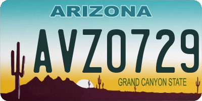 AZ license plate AVZ0729