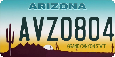 AZ license plate AVZ0804