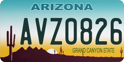 AZ license plate AVZ0826