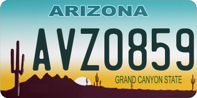 AZ license plate AVZ0859