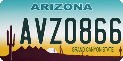 AZ license plate AVZ0866