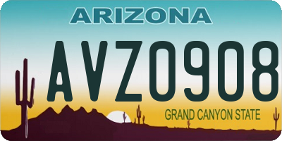 AZ license plate AVZ0908