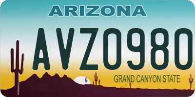 AZ license plate AVZ0980