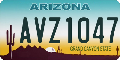 AZ license plate AVZ1047