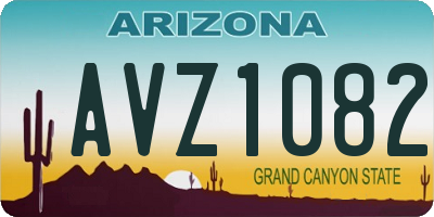 AZ license plate AVZ1082