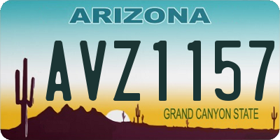 AZ license plate AVZ1157