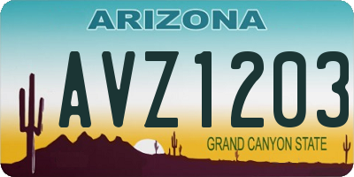 AZ license plate AVZ1203