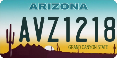AZ license plate AVZ1218
