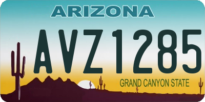 AZ license plate AVZ1285