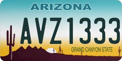 AZ license plate AVZ1333