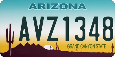 AZ license plate AVZ1348