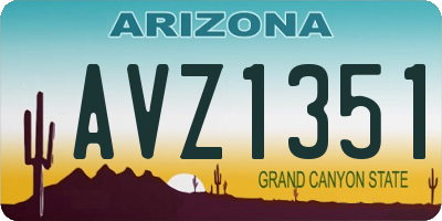 AZ license plate AVZ1351