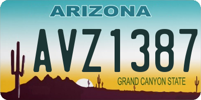 AZ license plate AVZ1387