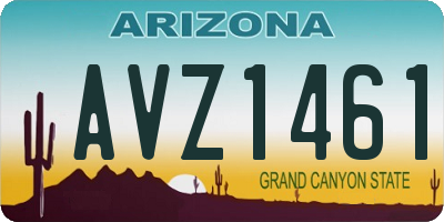 AZ license plate AVZ1461