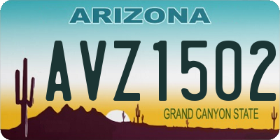 AZ license plate AVZ1502