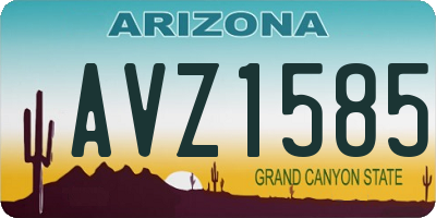 AZ license plate AVZ1585