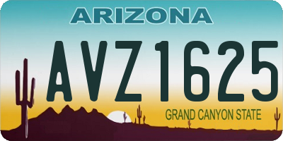 AZ license plate AVZ1625