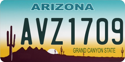 AZ license plate AVZ1709