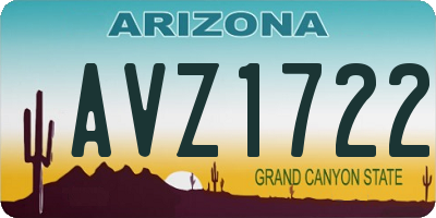 AZ license plate AVZ1722