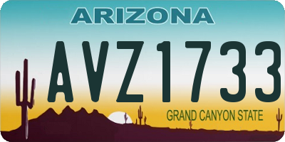 AZ license plate AVZ1733