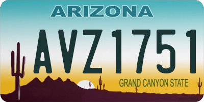 AZ license plate AVZ1751