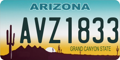 AZ license plate AVZ1833